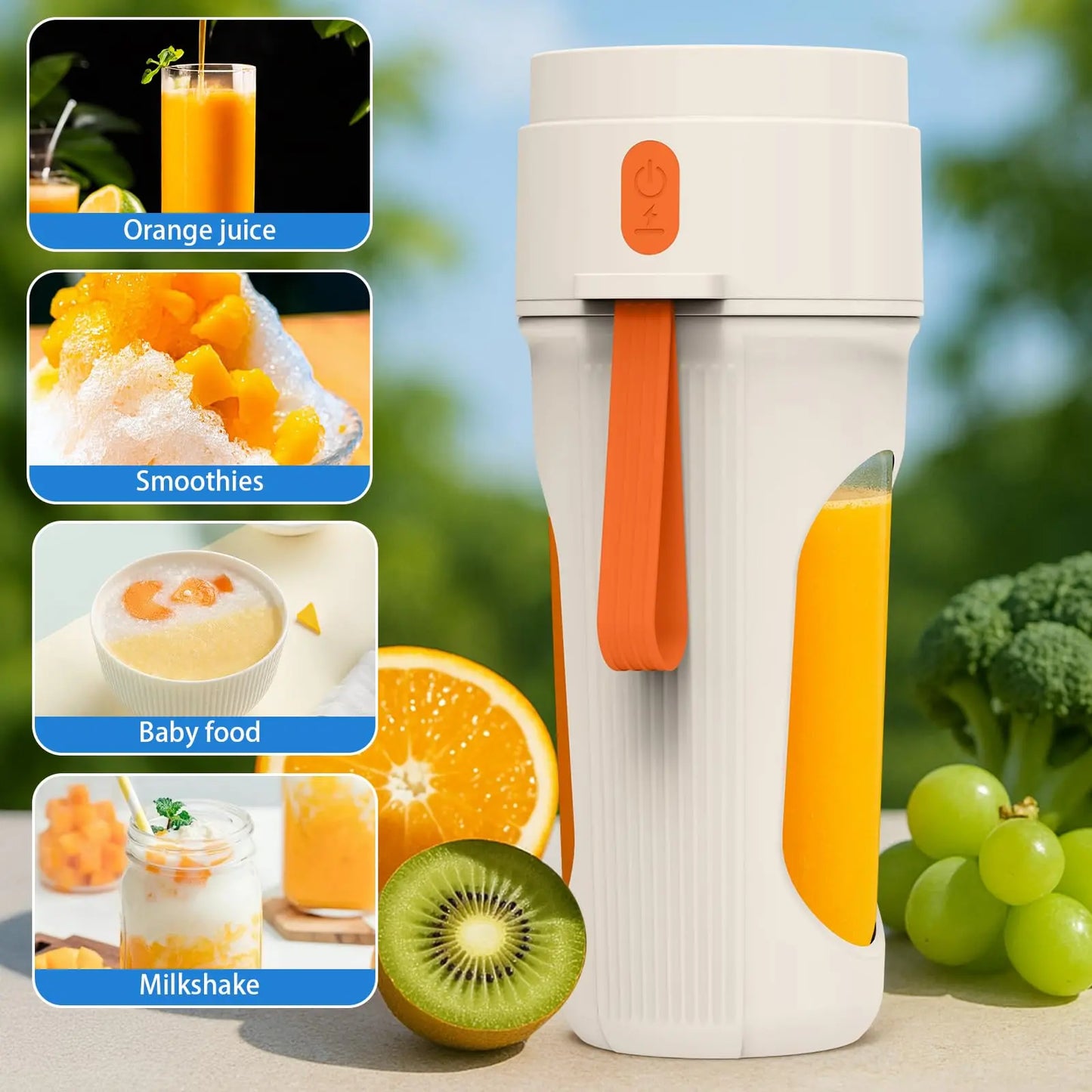 Mélangeur Portable électrique Puissant 450ml | Blender Rechargeable USB Étanche avec Couvercle Antifuite – Smoothies, Jus & Shakes Simply smoothies