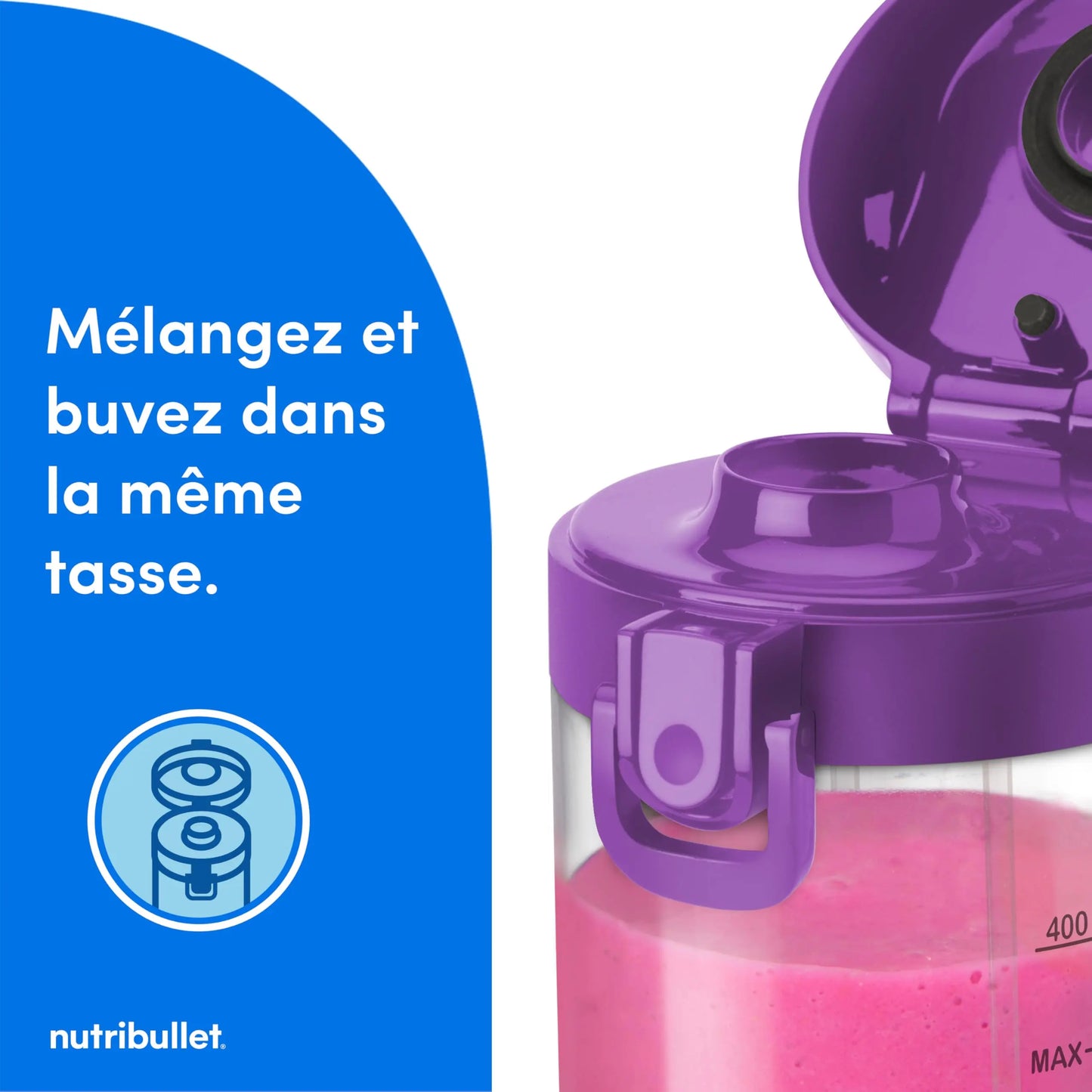 Nutribullet Blender Portable–Mixeur de voyage compact et puissant Simply smoothies
