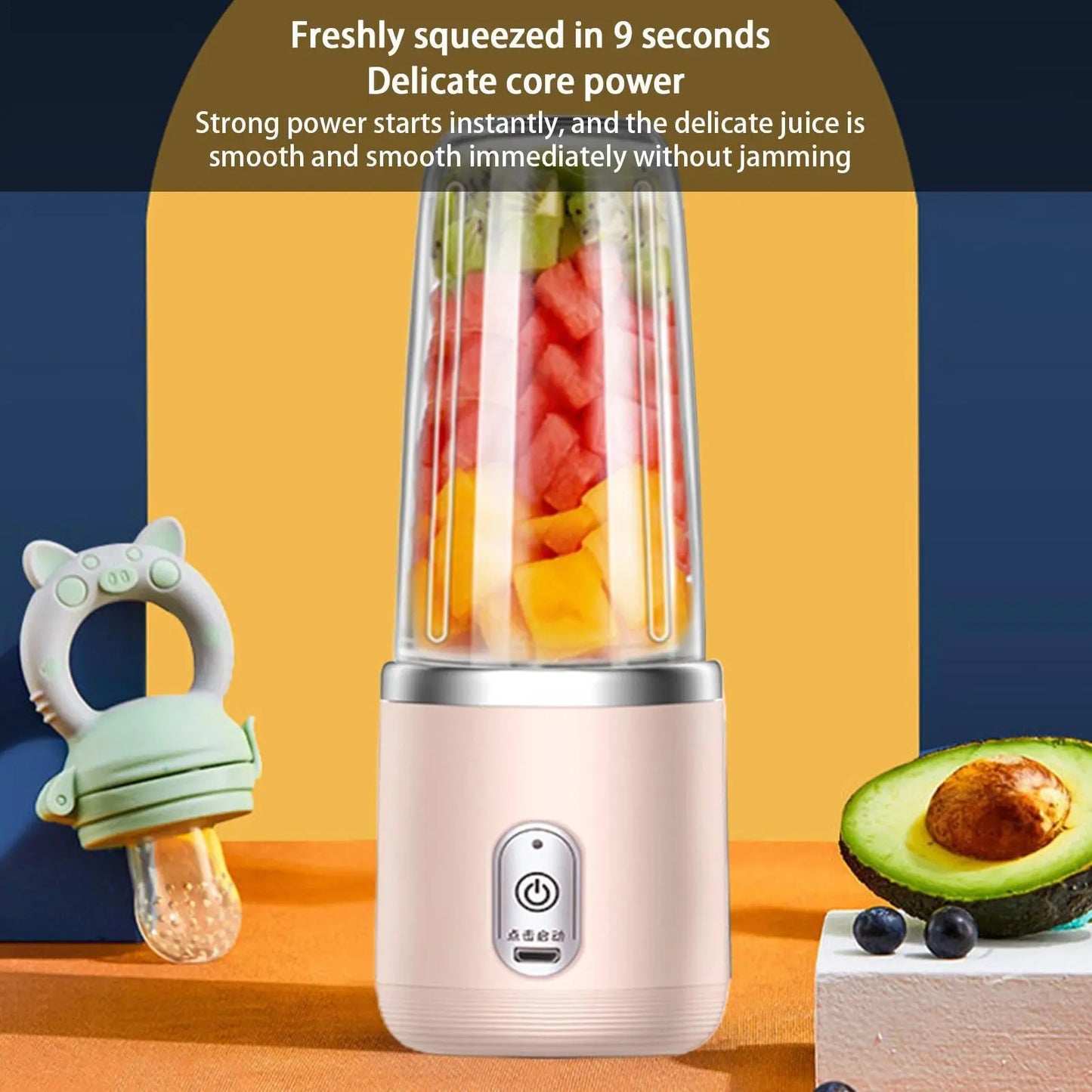 Mixeur Portable Rechargeable 6 Lames | Blender à Jus Multifonction pour Smoothies, Shakes, Fruits & Glaçons – Maison, Voyage, Sport, Camping, Plage Simply smoothies