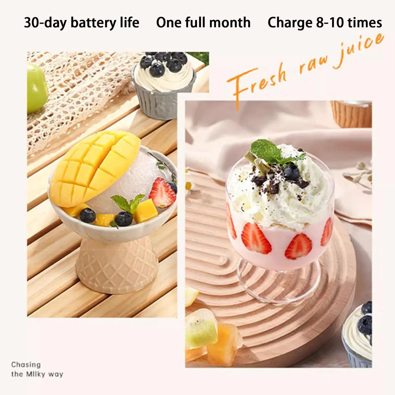 Mixeur Portable Rechargeable 6 Lames | Blender à Jus Multifonction pour Smoothies, Shakes, Fruits & Glaçons – Maison, Voyage, Sport, Camping, Plage Simply smoothies
