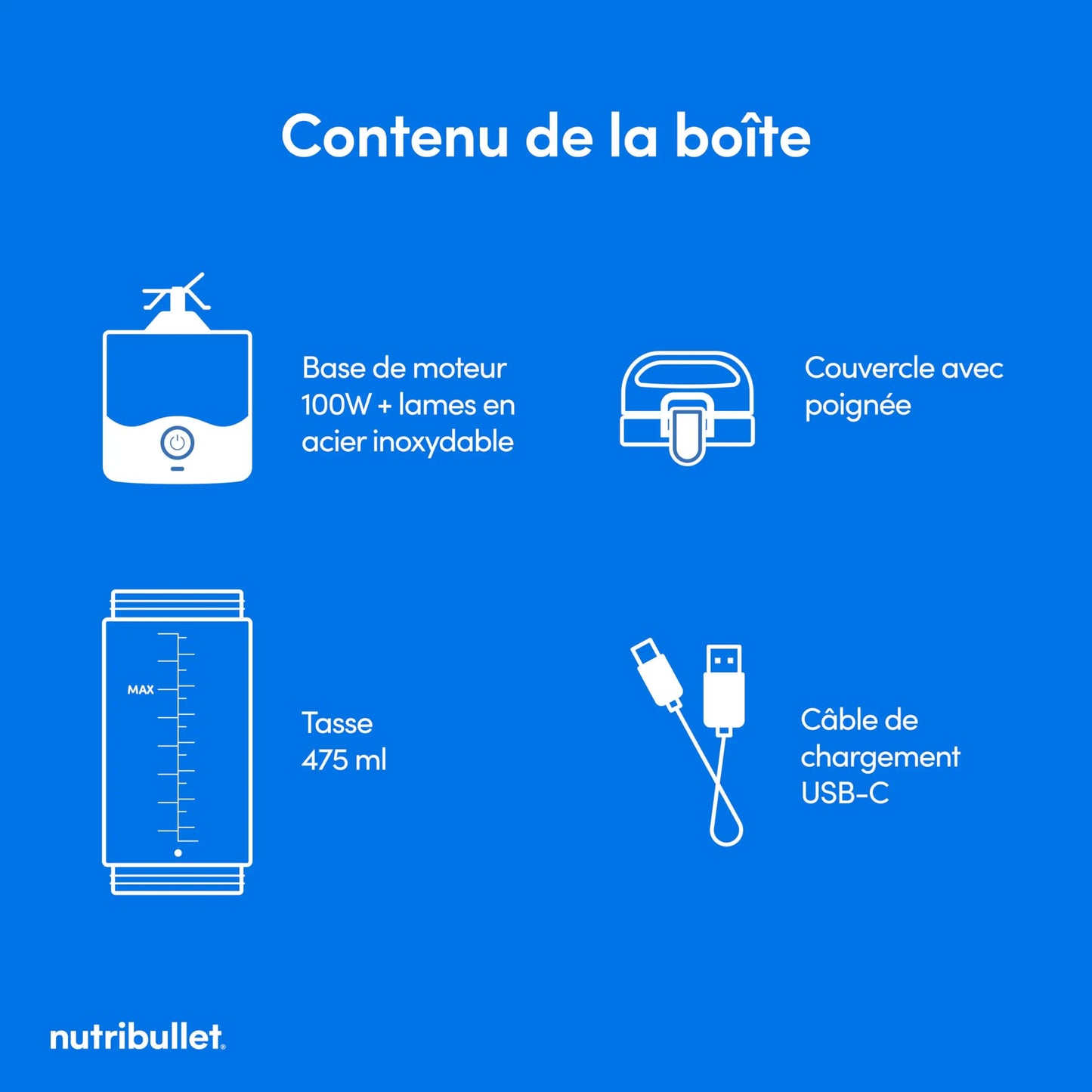 Nutribullet Blender Portable–Mixeur de voyage compact et puissant Simply smoothies