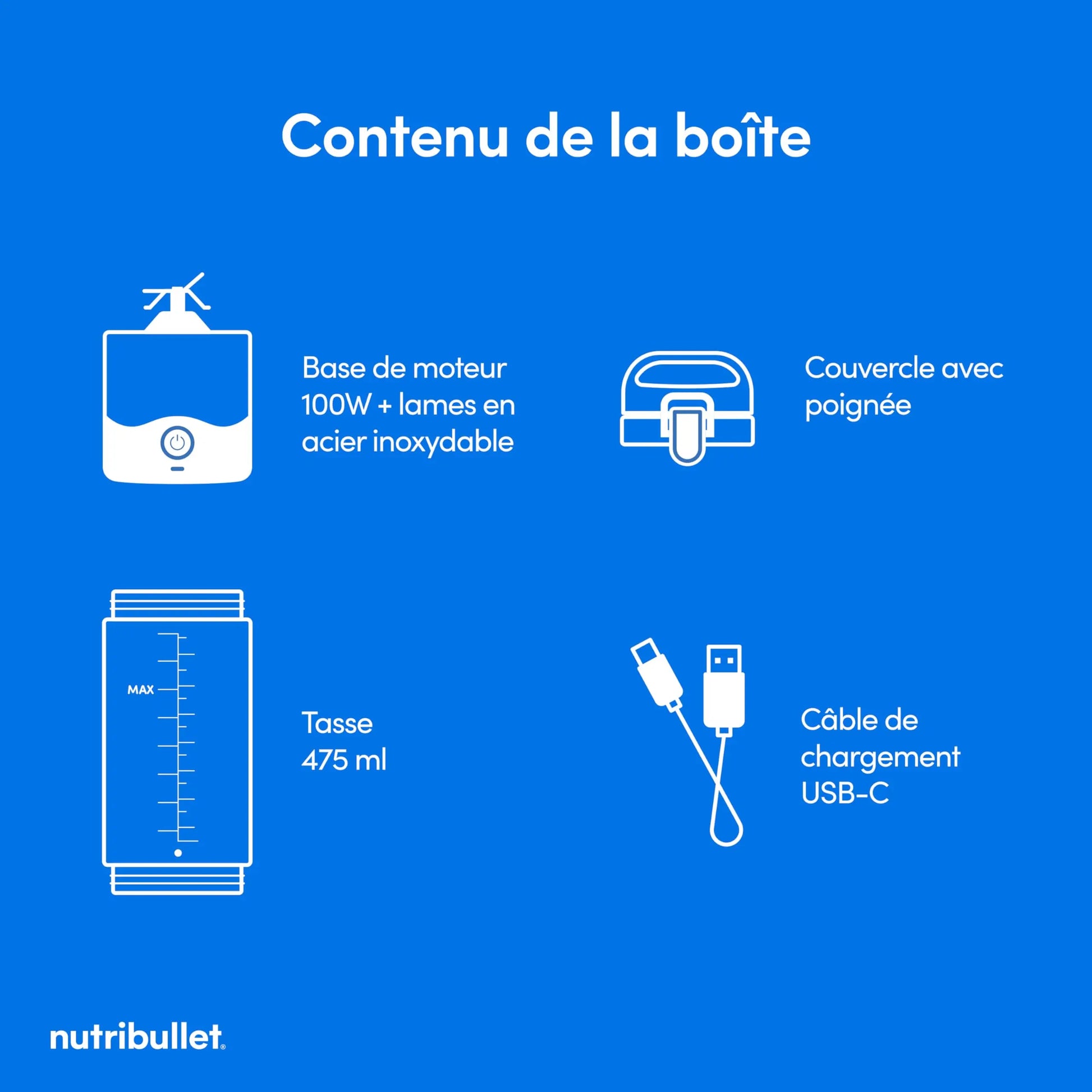 Nutribullet Blender Portable–Mixeur de voyage compact et puissant Simply smoothies