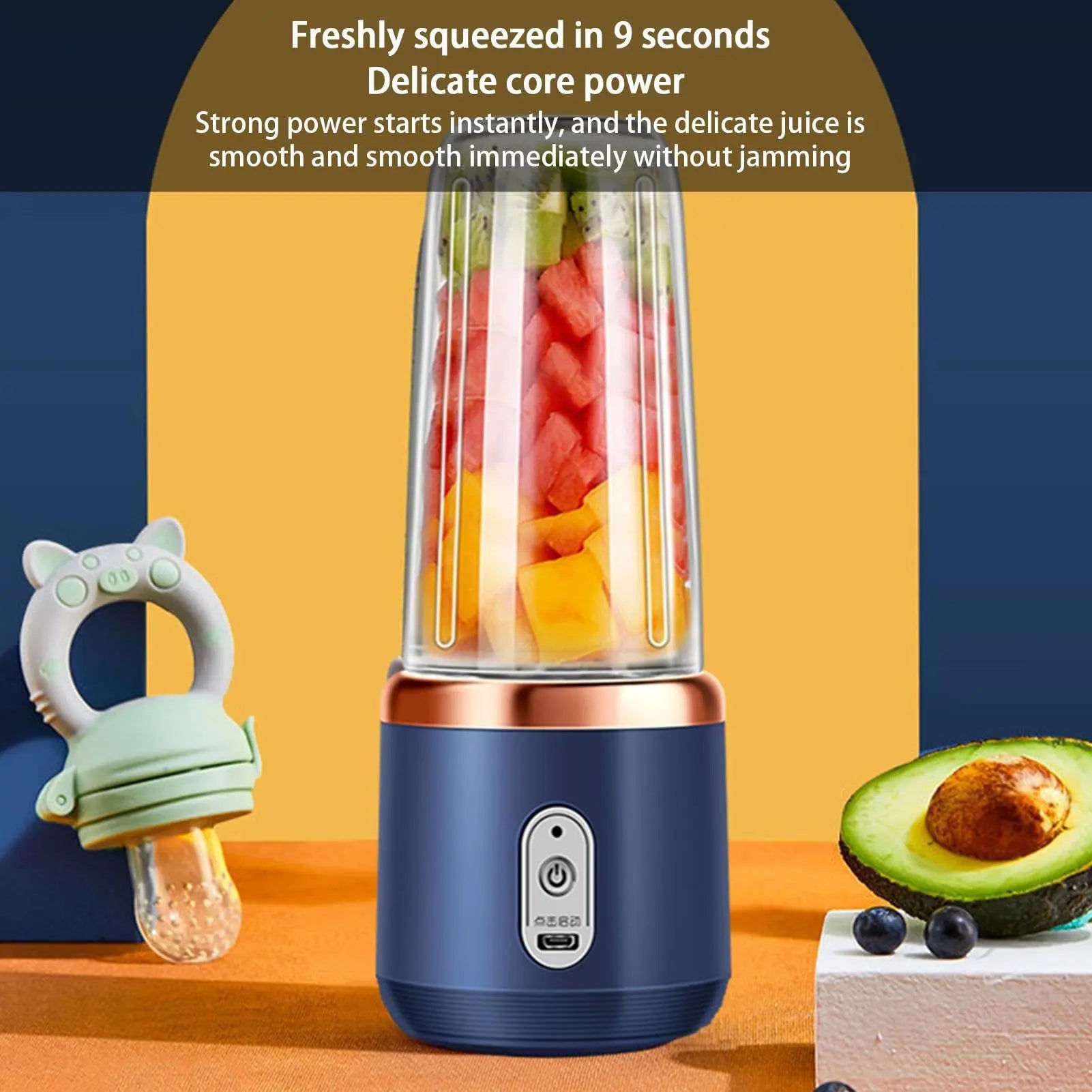Mixeur Portable Rechargeable 6 Lames | Blender à Jus Multifonction pour Smoothies, Shakes, Fruits & Glaçons – Maison, Voyage, Sport, Camping, Plage Simply smoothies