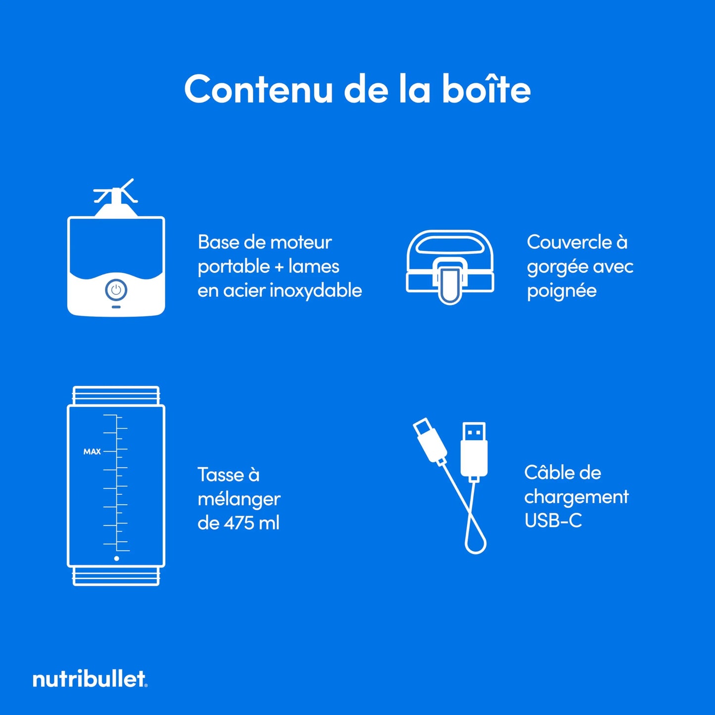 Nutribullet Blender Portable–Mixeur de voyage compact et puissant Simply smoothies