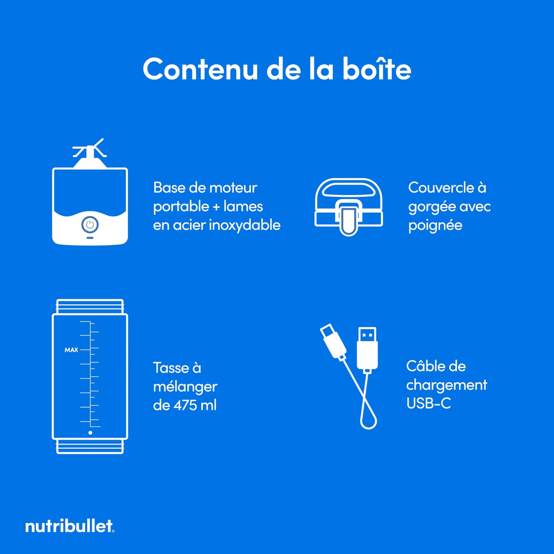 Nutribullet Blender Portable–Mixeur de voyage compact et puissant Simply smoothies