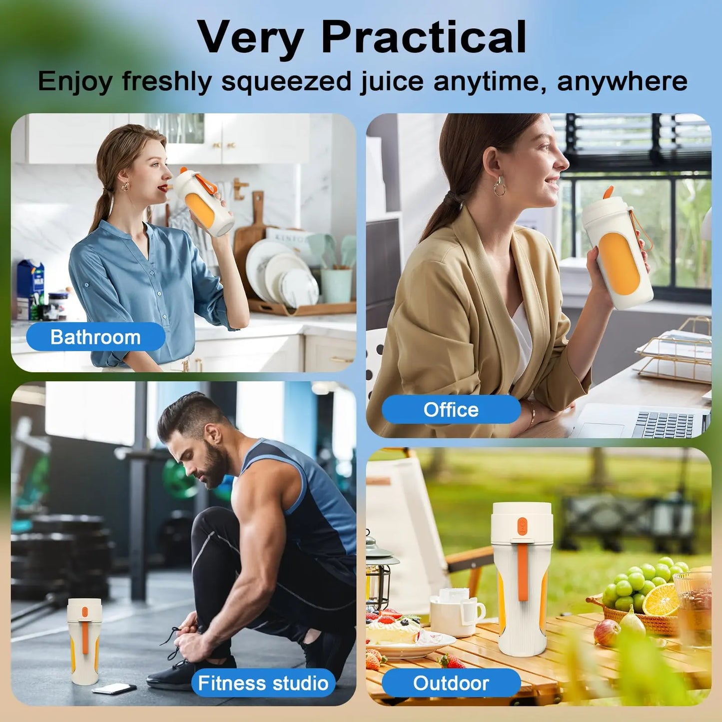 Mélangeur Portable électrique Puissant 450ml | Blender Rechargeable USB Étanche avec Couvercle Antifuite – Smoothies, Jus & Shakes Simply smoothies