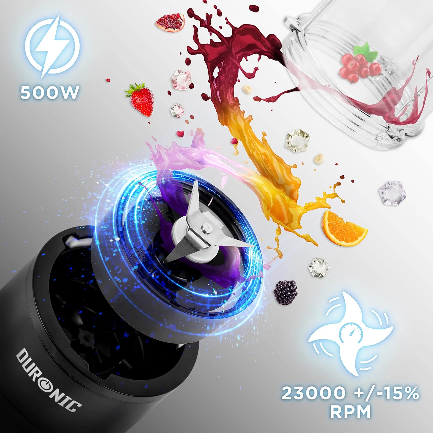 Duronic Mini mixeur portable  500W 570ml Simply smoothies